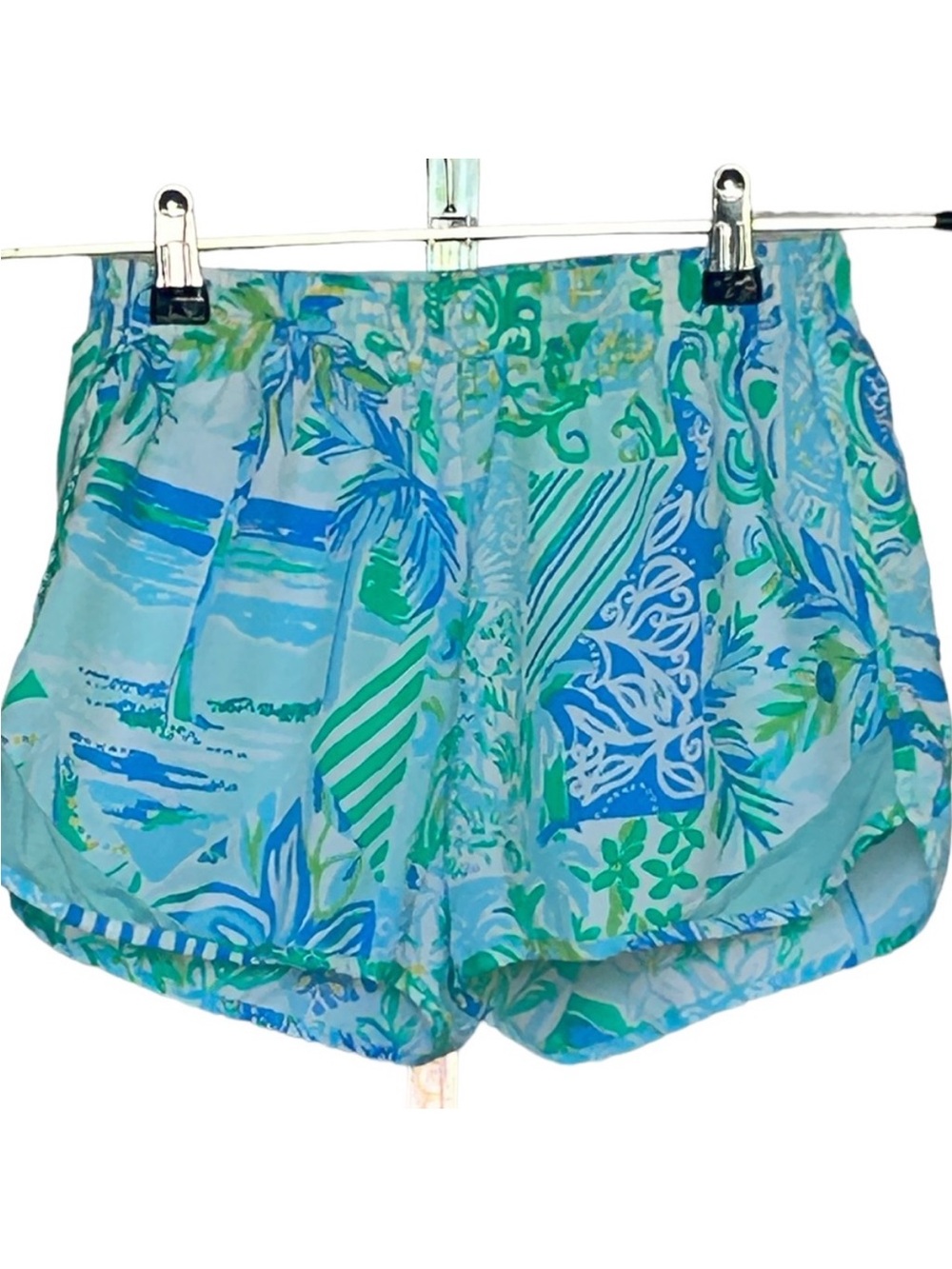 Lilly Pulitzer Luxletic Elastic Waist Shorts W/ Built In Panty Size XXS Pocket